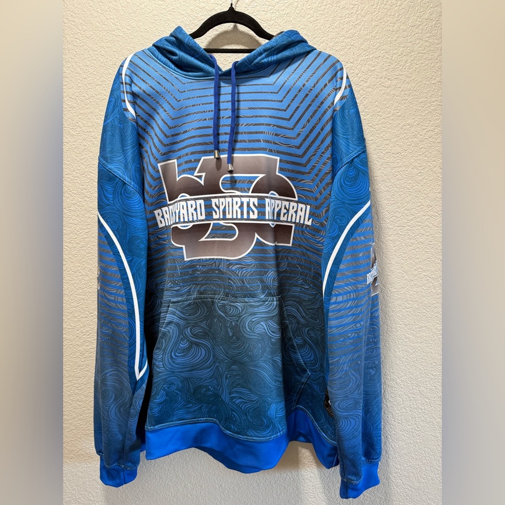 Backyard Sports Apparel Blue Gray Pullover Hoodie Big & Tall Size 4X